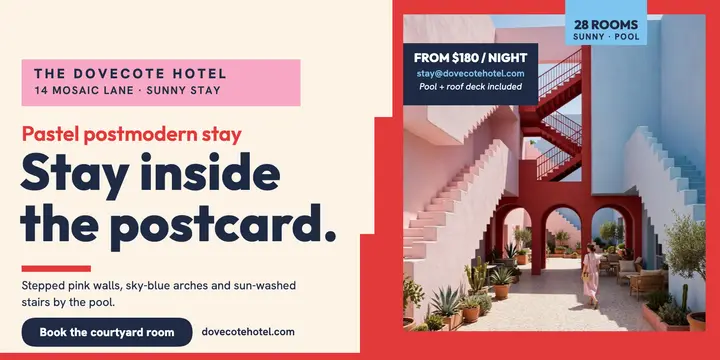 Dovecote Hotel pastel stay post template
