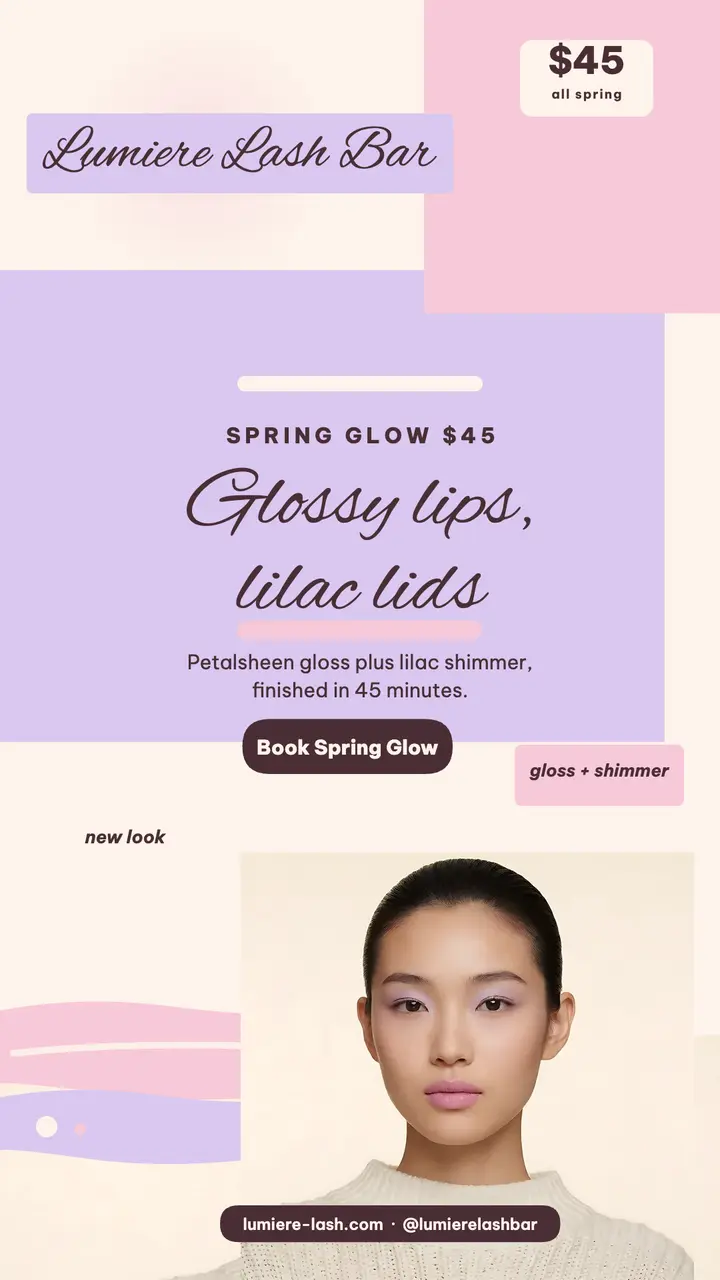 Lumiere spring glow makeover story template