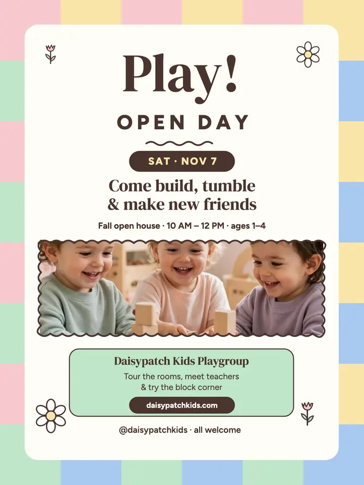 Daisypatch Kids fall open day portrait template