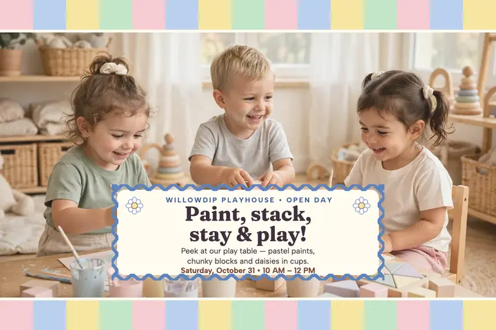 Willowdip Playhouse open day pastel postcard template