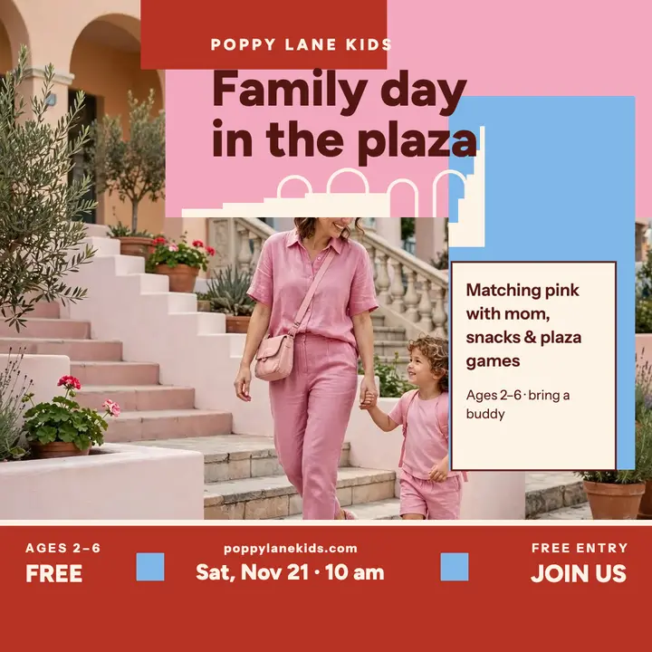 Pastel plaza family day post: family day post template