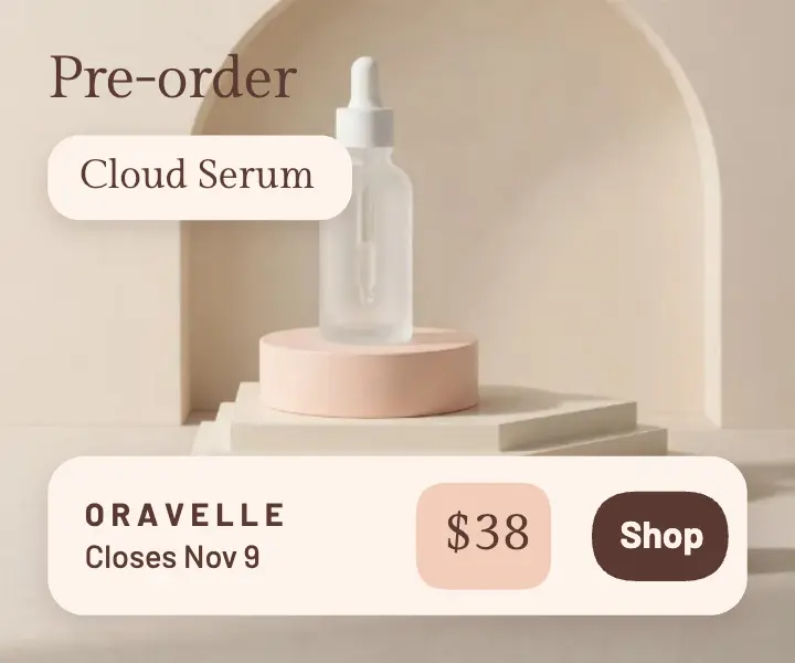 Oravelle Cloud Serum pre-order ad template