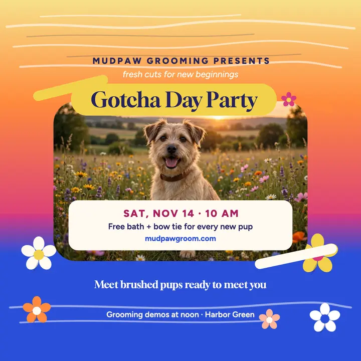 Mudpaw Gotcha Day pastel pup post template