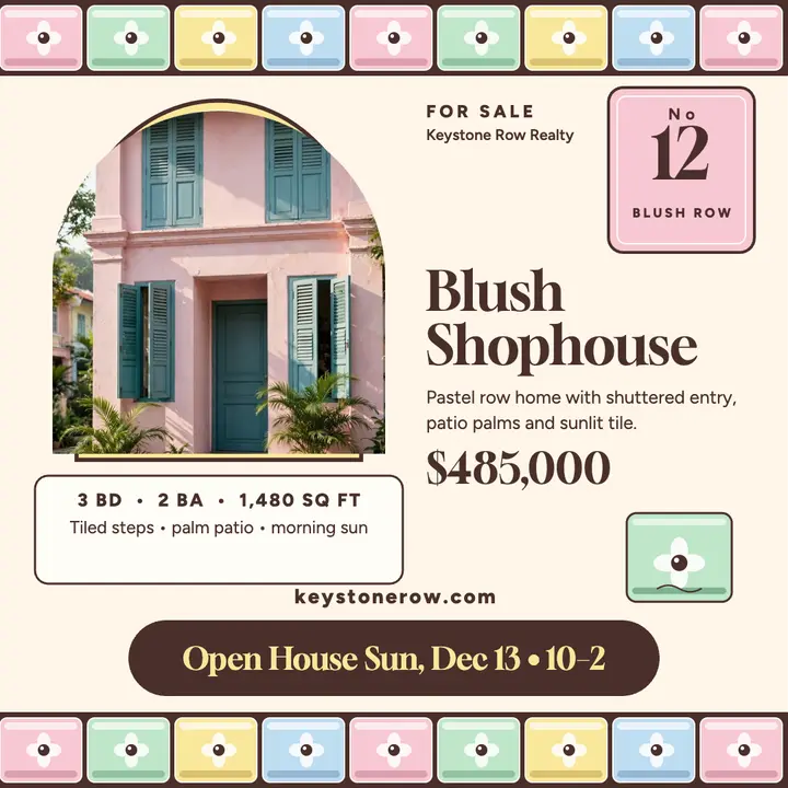 Blush Shophouse row home listing template