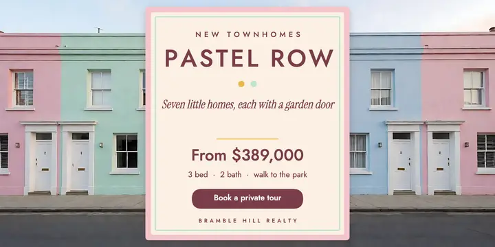 Pastel Row townhomes post template