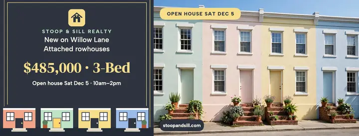 Stoop and Sill pastel rowhouse cover template
