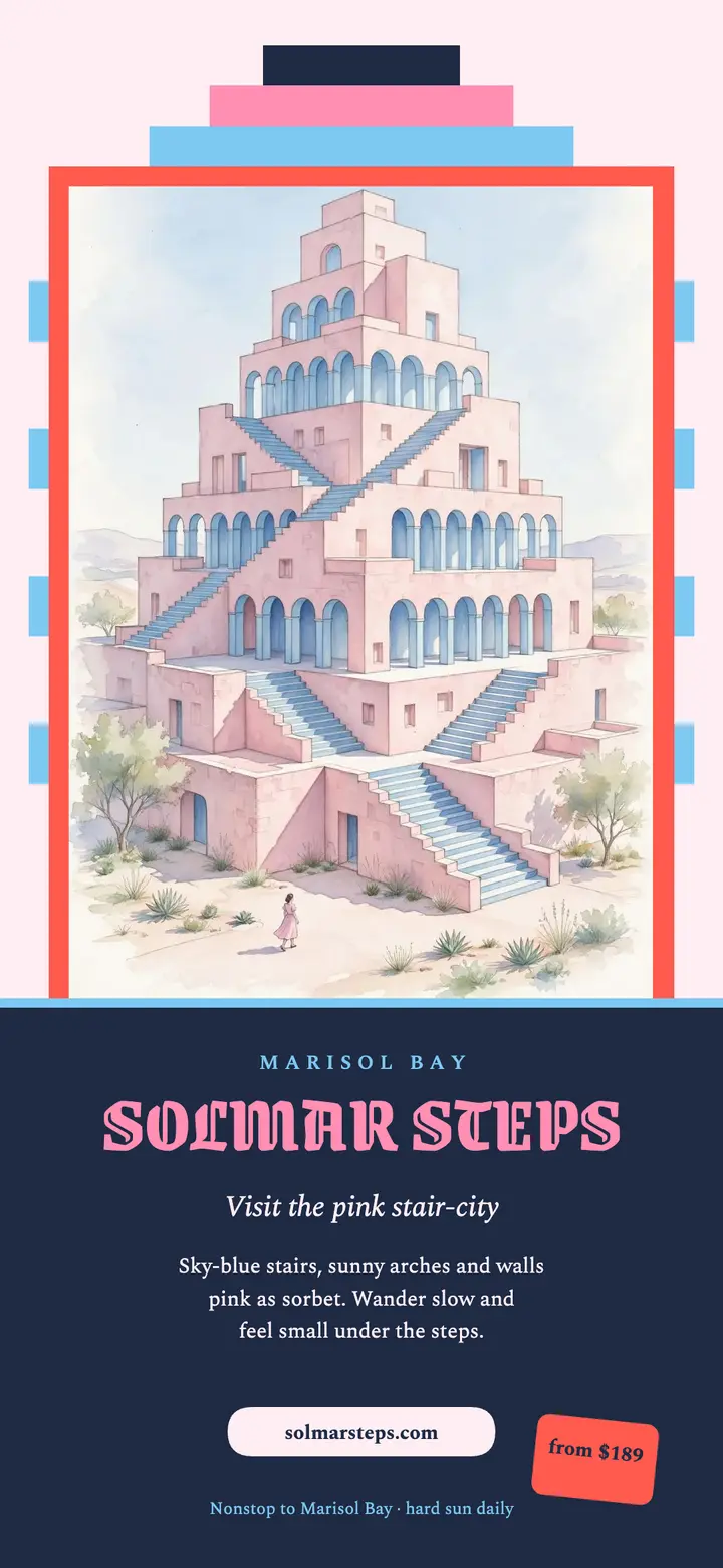 Solmar Steps pastel city wallpaper template