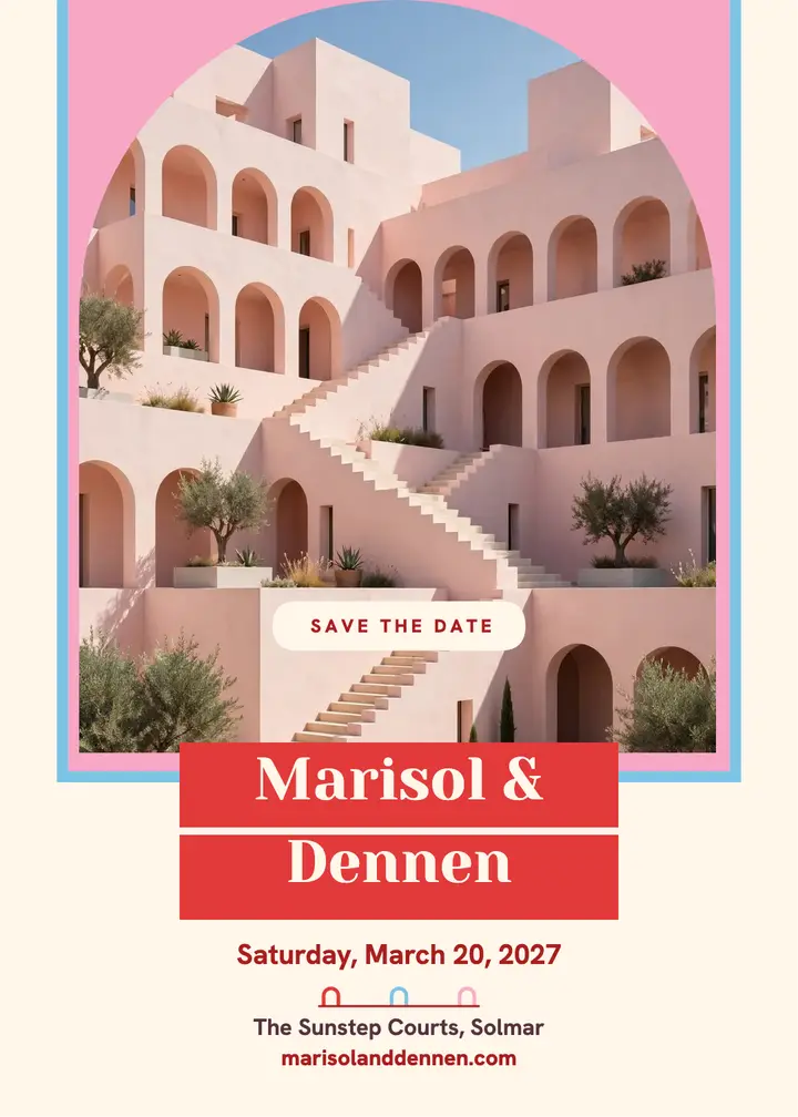 Marisol and Dennen pastel steps invite template