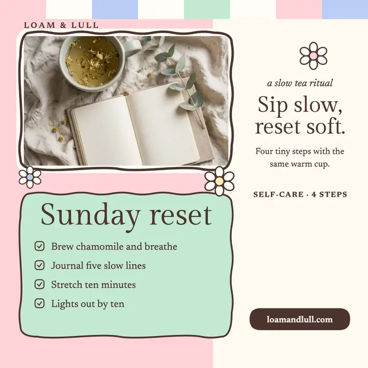 Loam and Lull Sunday tea reset post template