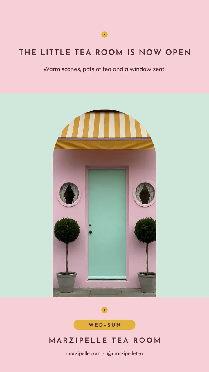 Marzipelle Tea Room now open story template