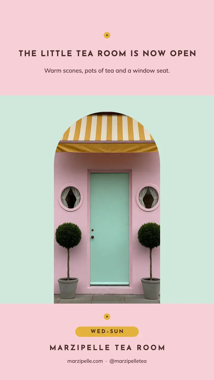 Marzipelle Tea Room now open story template