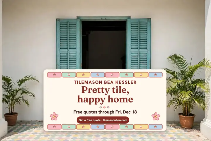Bea Kessler pastel tile postcard template