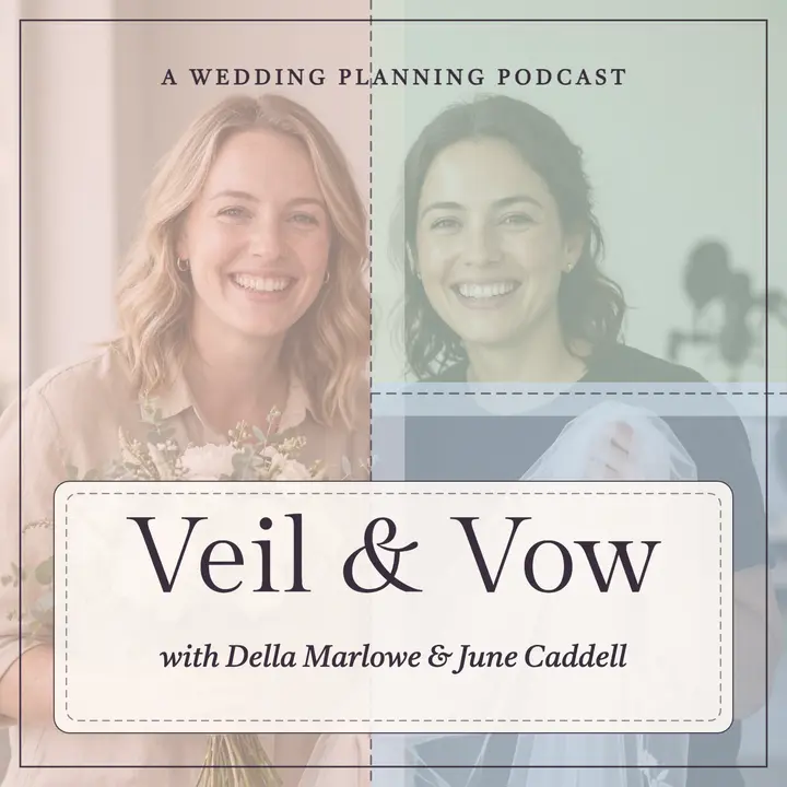 Veil and Vow pastel wedding podcast cover template