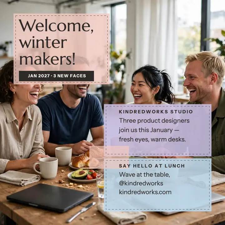 Kindredworks winter makers welcome post: welcome aboard post template