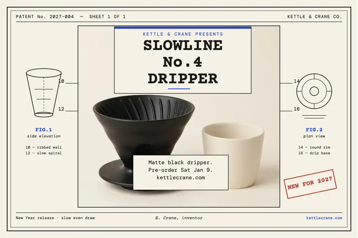 Slowline dripper patent launch postcard template