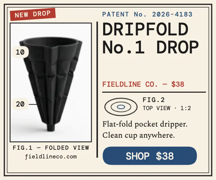 Dripfold pocket dripper patent drop ad template