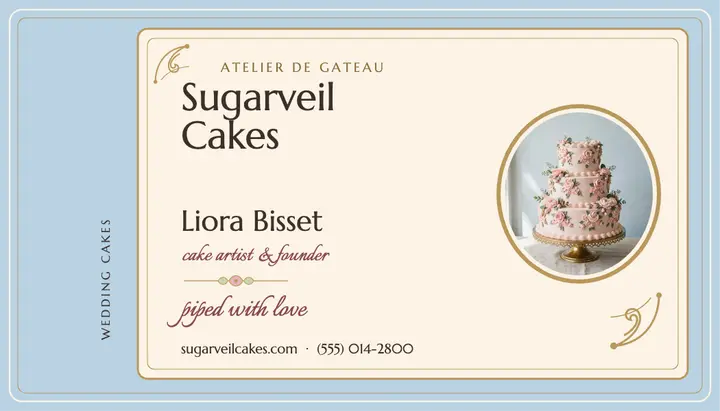 Sugarveil Cakes rococo business card template