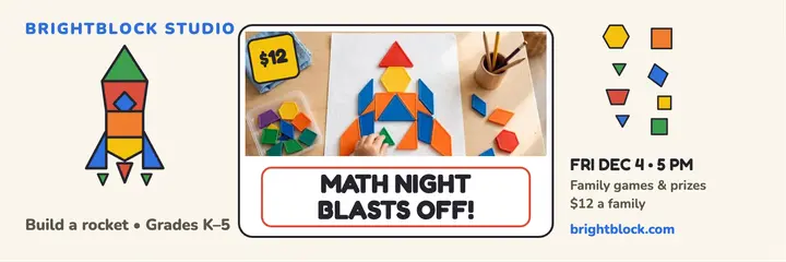 Brightblock math night rocket header: math night header template