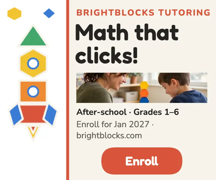 Brightblocks pattern blocks tutoring ad: tutoring ad template