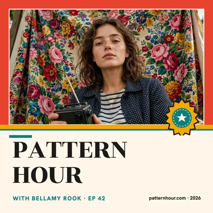 Pattern Hour clash studio portrait cover: style podcast cover template