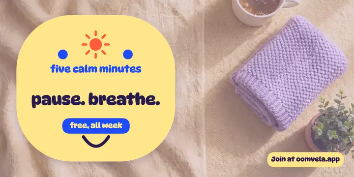 Pause and breathe, five calm minutes wellness post: wellness check-in post template