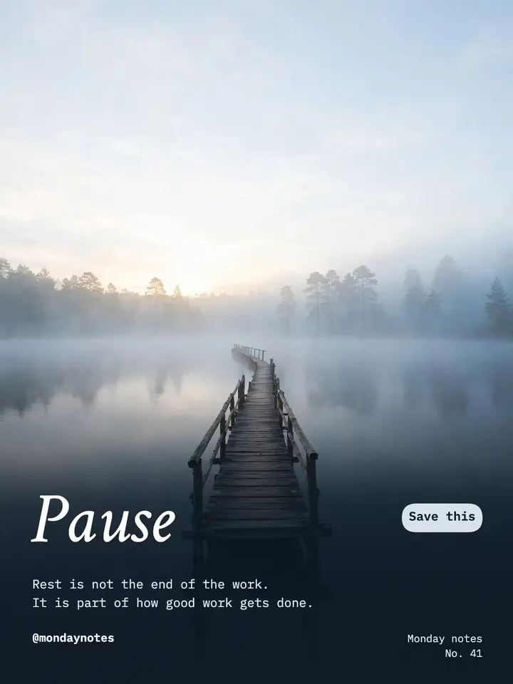 Pause misty lake quote post template