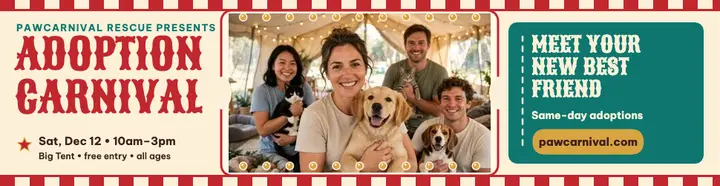 Pawcarnival adoption carnival billboard template