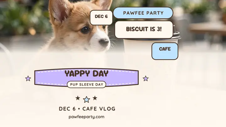 Pawfee Party puppy cupsleeve thumbnail template