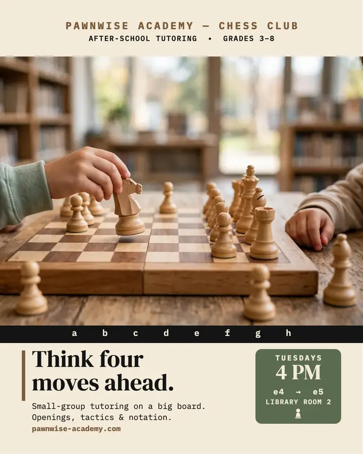 Pawnwise Academy chess tutoring post template