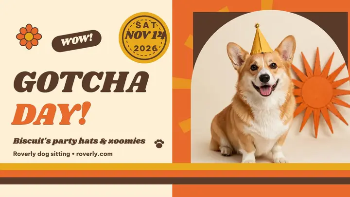 Biscuit gotcha day party thumbnail template