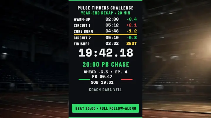 Pulse Timbers 20 minute PB chase thumbnail template
