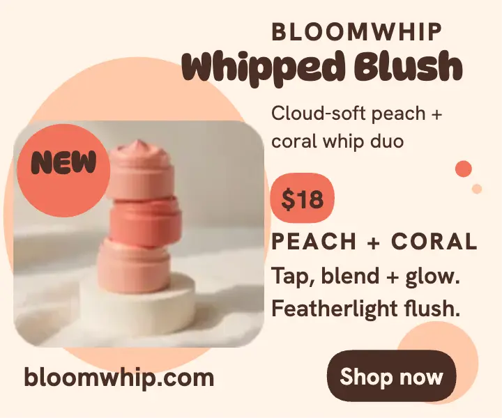 Bloomwhip whipped blush podium drop ad template