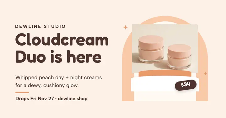 Dewline Cloudcream Duo pastel launch template
