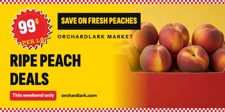 Weekend peach deals, supermarket flyer post template