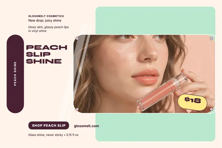 Peach Slip gloss vinyl postcard template