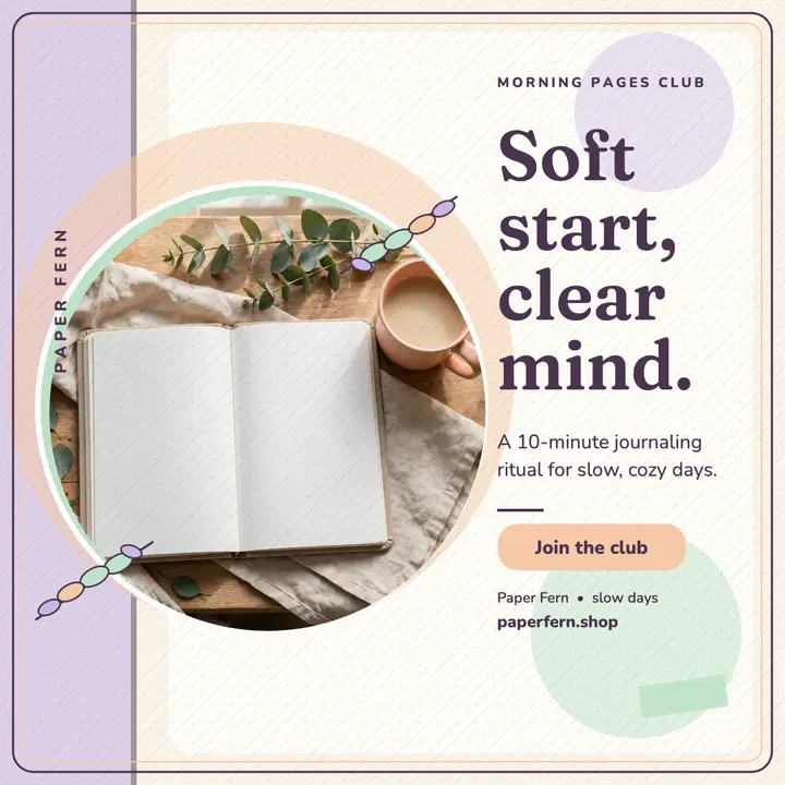 Morning pages journal ritual square post template