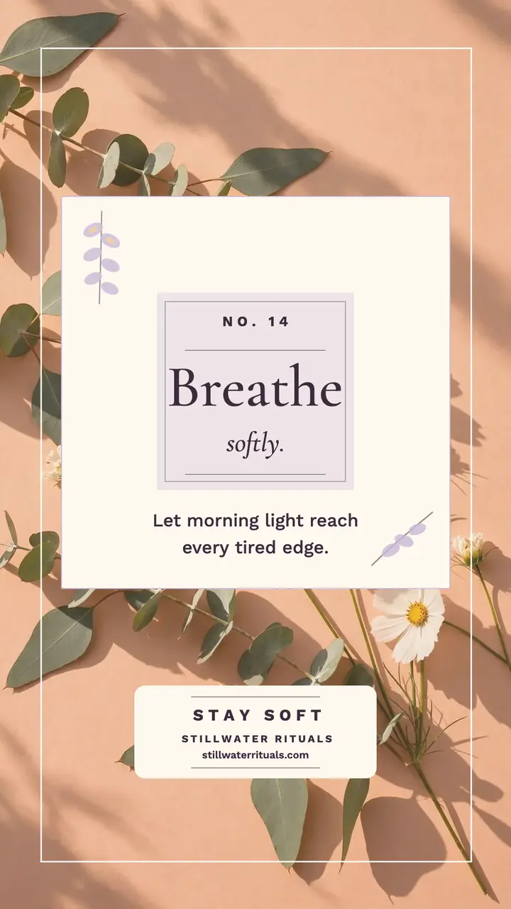 Stillwater morning affirmation story: wellness affirmation story template