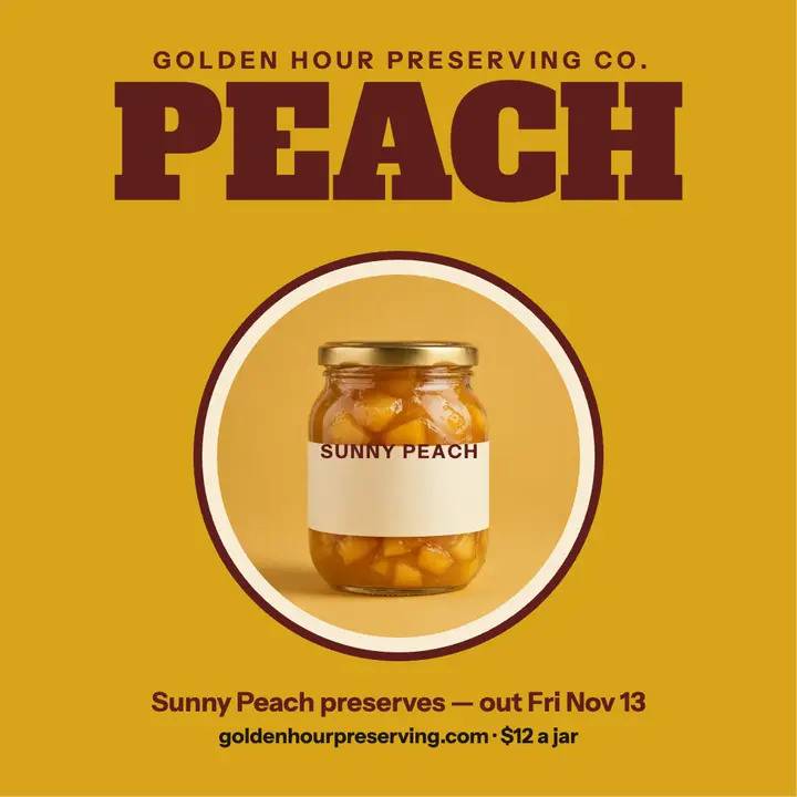 Sunny Peach preserves drop post template