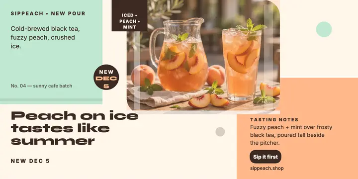 Sippeach peach tea gloss post template