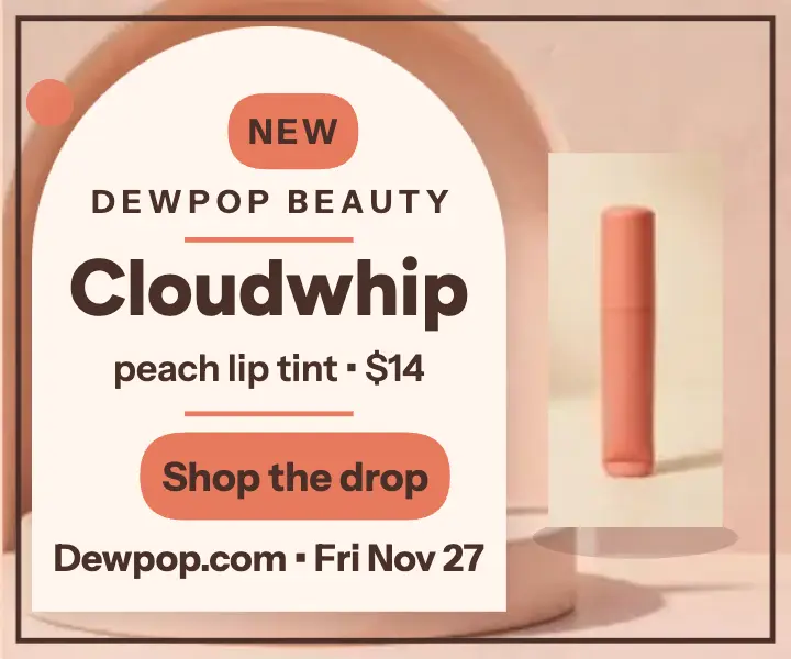 Dewpop peach tint podium ad template