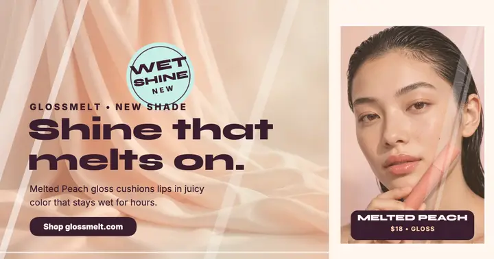 Glossmelt Melted Peach gloss launch post template