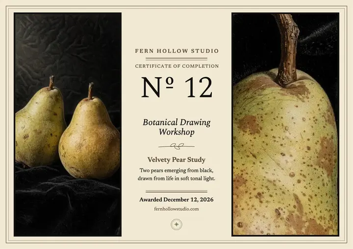 Pear study workshop certificate template