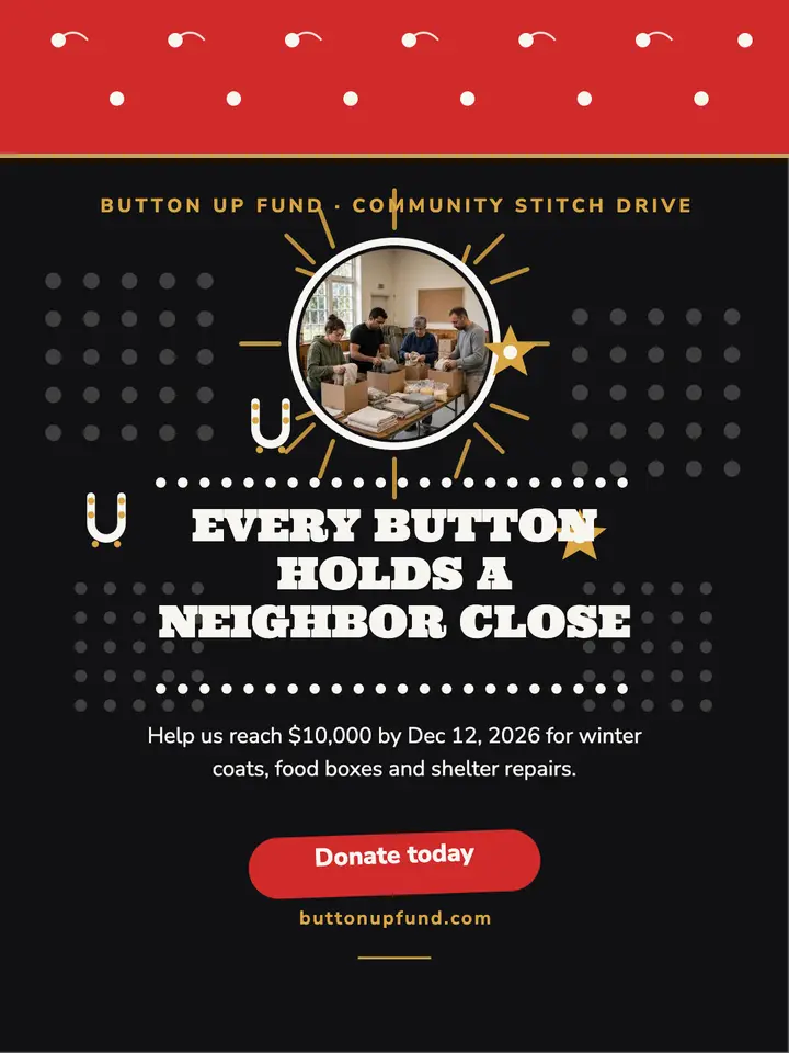 Button Up Fund pearl charity portrait: charity fundraiser portrait template