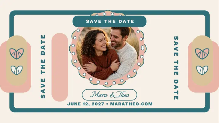 Mara and Theo grotto save the date thumbnail template