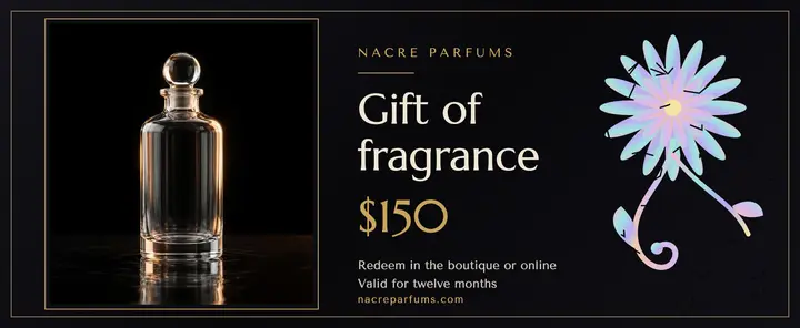 Nacre Parfums gift voucher template