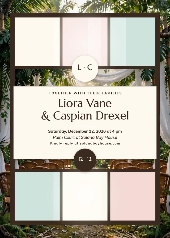 Liora Vane and Caspian Drexel garden invitation template