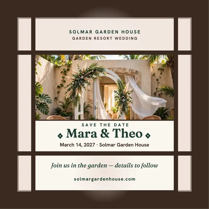 Mara and Theo garden save the date template