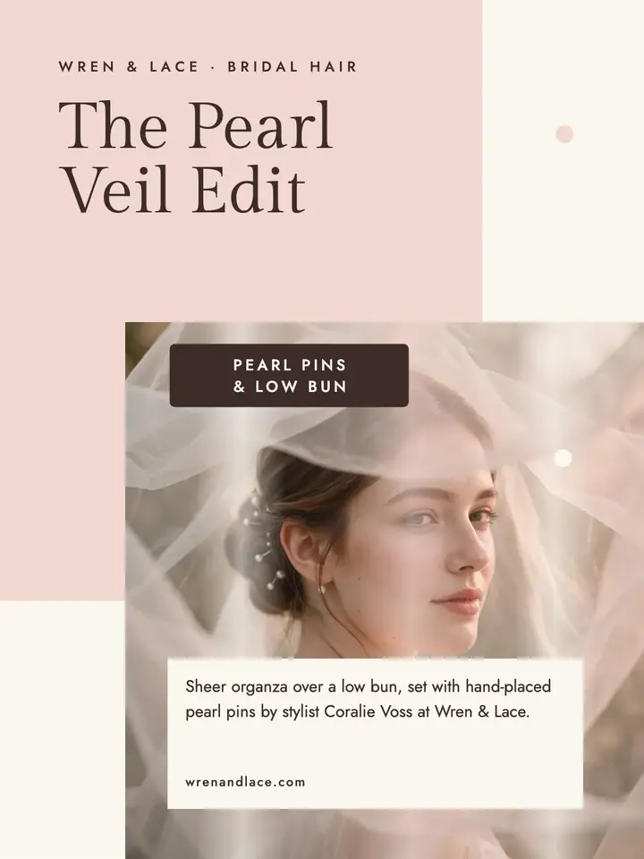 Wren and Lace pearl veil beauty portrait template