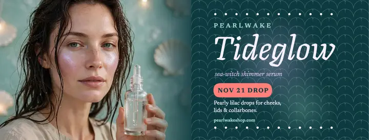 Pearlwake Tideglow serum drop cover template