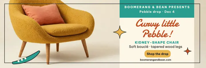 Boomerang and Bean Pebble chair header template